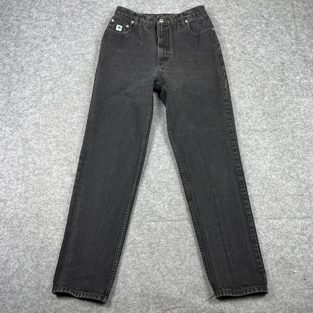 Vintage 90s Rockies Jeans Womens 32/13 14 (Fits 27x30) Black Slim Tapered Leg